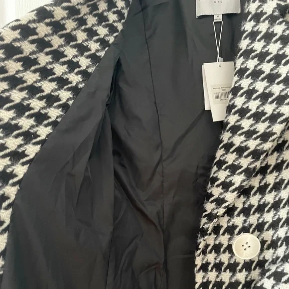 Petite Studio Black/white Plaid Long Coat Size XS - Picture 6 of 10